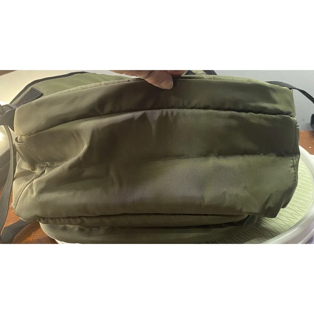 Kasibon Backpack W/Laptop Sleeve and USB Charging‎ Port Army Green NEW 16x14x6